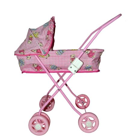 Carrinho Modelo Berço Deitado com Capota Rosa Ursinho Xadrez - MEP - M e p é boa?