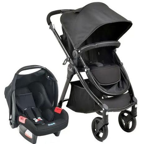 Carrinho Moisés Soul Black com Bebê conforto - Burigotto Menor preço em Carrinho Moisés Soul Black com Bebê conforto - Burigotto