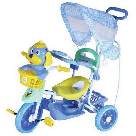 Carrinho Triciclo Gangorra Cabeça Cachorro Azul - Bel brink Menor preço em Carrinho Triciclo Gangorra Cabeça Cachorro Azul - Bel brink