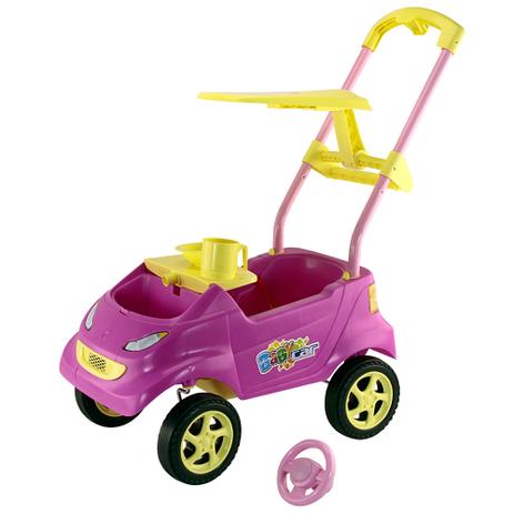 Menor preço em Carro BabyCar Pink e Amarelo Homeplay