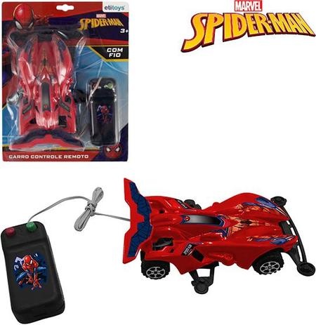 Carro com controle remoto com fio homem aranha/spider man a pilha - Etitoys Menor preço em Carro com controle remoto com fio homem aranha/spider man a pilha - Etitoys