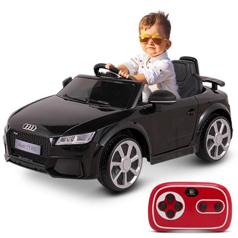 Carro Elétrico Carrinho Infantil Audi TT RS Preto Controle Remoto Entrada Auxiliar MP3 2 Portas 12V - Bel Fix Menor preço em Carro Elétrico Carrinho Infantil Audi TT RS Preto Controle Remoto Entrada Auxiliar MP3 2 Portas 12V - Bel Fix
