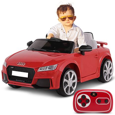 Carro Elétrico Carrinho Infantil Audi TT RS Vermelho Controle Remoto Entrada Aux MP3 12V 2 Portas - Bel Fix Menor preço em Carro Elétrico Carrinho Infantil Audi TT RS Vermelho Controle Remoto Entrada Aux MP3 12V 2 Portas - Bel Fix