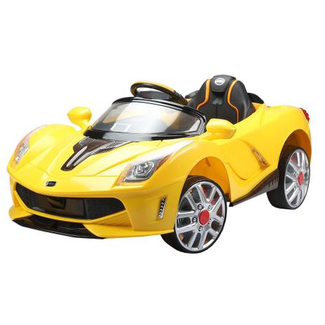 CARRO ELÉTRICO INFANTIL ESPORTE LUXO AMARELO COM CONTROLE REMOTO 12V - Belfix - Bel Fix Menor preço em CARRO ELÉTRICO INFANTIL ESPORTE LUXO AMARELO COM CONTROLE REMOTO 12V - Belfix - Bel Fix