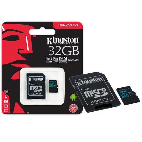 Cartão de Memória 32GB Classe 10 Kingston SDCG2/32GB Micro SDHC 90R/45W UHS-I U3 V30 Canvas Go Menor preço em Cartão de Memória 32GB Classe 10 Kingston SDCG2/32GB Micro SDHC 90R/45W UHS-I U3 V30 Canvas Go