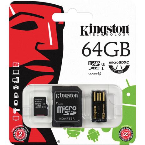 Cartão de Memória 64GB Kingston + Adaptador SD + Adaptador MBLY10G2/64GB é boa?