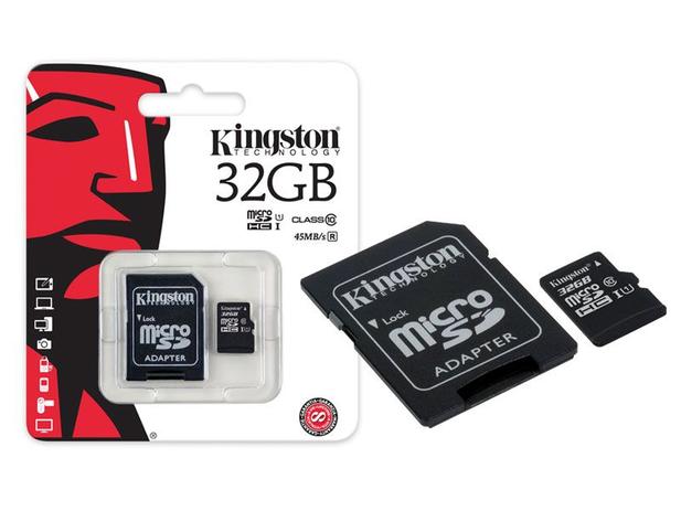 Cartão de Memória Kingston Micro SD 32GB Classe 10 UHS-I + 1 Adaptador SDC10G2/32GB Menor preço em Cartão de Memória Kingston Micro SD 32GB Classe 10 UHS-I + 1 Adaptador SDC10G2/32GB