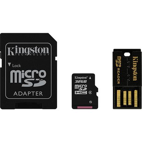 Cartão de Memória Kingston Micro USB Car 32GB + Leitor USB - MBLY4G2/32GB Menor preço em Cartão de Memória Kingston Micro USB Car 32GB + Leitor USB - MBLY4G2/32GB