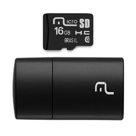 Cartão de Memória MicroSD 16GB Classe10 c/ Leitor USB MC162 - Multilaser ind. s.a Menor preço em Cartão de Memória MicroSD 16GB Classe10 c/ Leitor USB MC162 - Multilaser ind. s.a