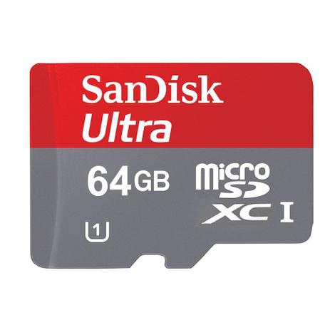 Cartão de memória MicroSD Classe 10 - 64 GB - Sandisk Menor preço em Cartão de memória MicroSD Classe 10 - 64 GB - Sandisk
