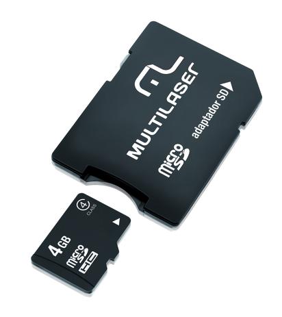 Cartão De Memória Multilaser Micro Sd Com Adaptador 4Gb - MC456 Menor preço em Cartão De Memória Multilaser Micro Sd Com Adaptador 4Gb - MC456