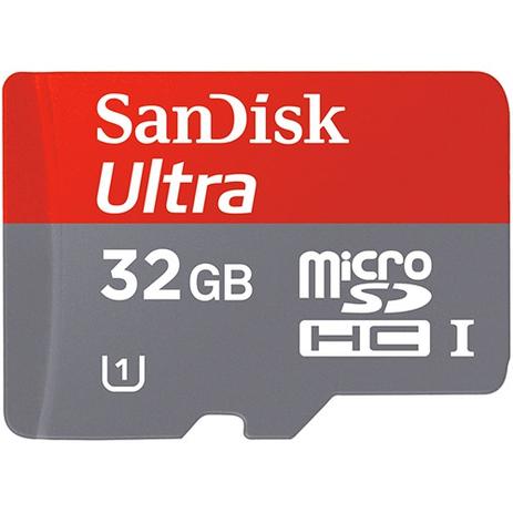 Cartão de Memória SanDisk 32GB Ultra MicroSDHC (Classe10) Card + adapter for Android Menor preço em Cartão de Memória SanDisk 32GB Ultra MicroSDHC (Classe10) Card + adapter for Android