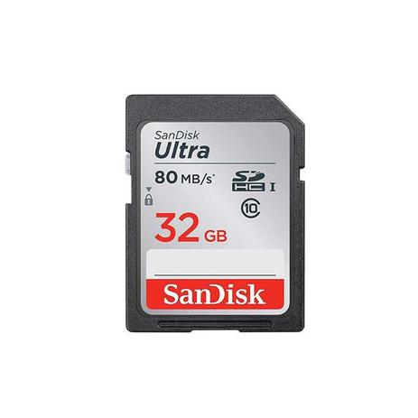 Cartão de Memória SD SanDisk Classe 10 Ultra 32GB 80mb/s Menor preço em Cartão de Memória SD SanDisk Classe 10 Ultra 32GB 80mb/s