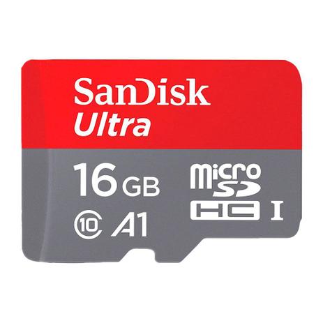Cartão Memória MicroSD/Micro SDHC 16GB Ultra 100MBs Sandisk Menor preço em Cartão Memória MicroSD/Micro SDHC 16GB Ultra 100MBs Sandisk
