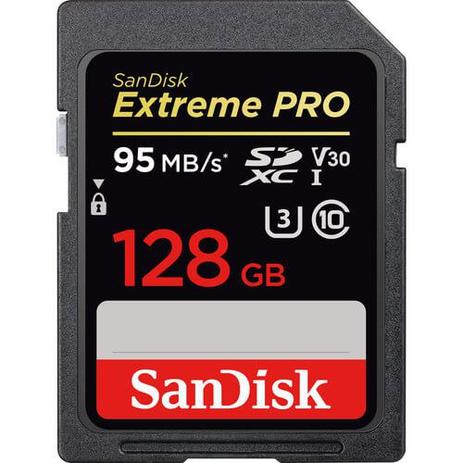 Cartão SDXC 128Gb SanDisk Extreme Pro 4K 95Mb/s UHS-I / V30 / U3 / Classe 10 Menor preço em Cartão SDXC 128Gb SanDisk Extreme Pro 4K 95Mb/s UHS-I / V30 / U3 / Classe 10