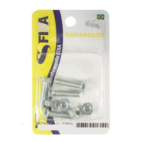 Cartela 0460-02 parafuso sextavado 1/4x2.1/2 c/porca sfixa Menor preço em Cartela 0460-02 parafuso sextavado 1/4x2.1/2 c/porca sfixa