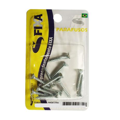 Cartela 117-12 parafuso p/madeira 3,8x25 sfixa Menor preço em Cartela 117-12 parafuso p/madeira 3,8x25 sfixa