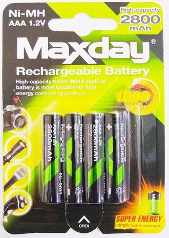 Cartela com 4 pilhas palito Recarregável AAA 2800 mAh - Maxday é ruim? Cartela com 4 pilhas palito Recarregável AAA 2800 mAh - Maxday é boa?