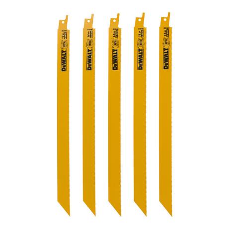 Cartela de lâmina para serra sabre de 12” 14 dentes com 5 peças - DW-4838 - Dewalt Menor preço em Cartela de lâmina para serra sabre de 12” 14 dentes com 5 peças - DW-4838 - Dewalt