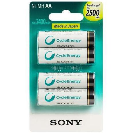 Cartela Pilha Sony 4 AA Pequena 2500 Mah Recarregável Menor preço em Cartela Pilha Sony 4 AA Pequena 2500 Mah Recarregável