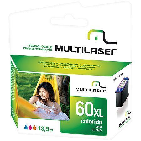 Cartucho de tinta color compatível com hp co60c - Multilaser Menor preço em Cartucho de tinta color compatível com hp co60c - Multilaser
