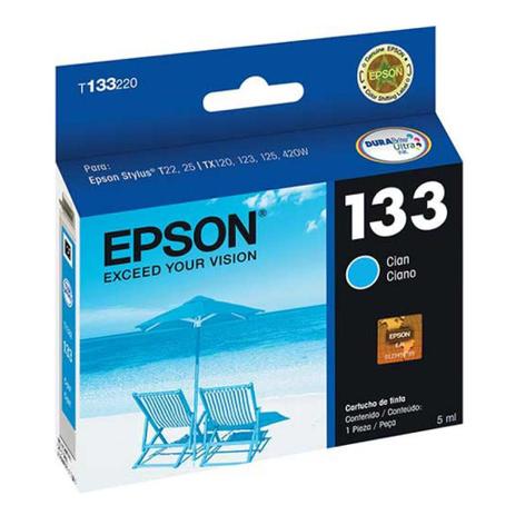 Cartucho de Tinta Epson 133 Ciano T133220 Menor preço em Cartucho de Tinta Epson 133 Ciano T133220