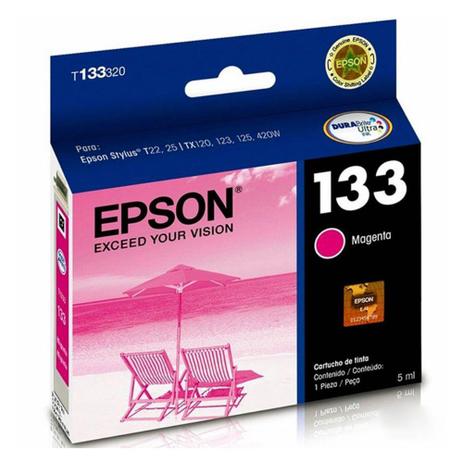 Cartucho de Tinta Epson 133 Magenta T133320 Menor preço em Cartucho de Tinta Epson 133 Magenta T133320