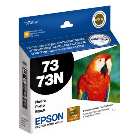 Cartucho de Tinta Epson 73N Preto T073120 Menor preço em Cartucho de Tinta Epson 73N Preto T073120