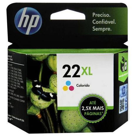 Cartucho De Tinta Hp 22 Xl Tricolor - Alto Volume - C9352cb Menor preço em Cartucho De Tinta Hp 22 Xl Tricolor - Alto Volume - C9352cb