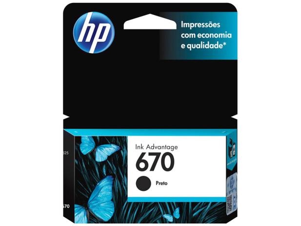 Cartucho de Tinta HP 670 Preto - Original