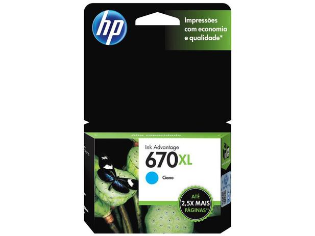 Cartucho de Tinta HP 670 XL Ciano - Original