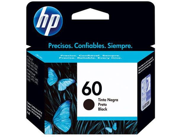 Cartucho de Tinta HP Preto 60 Original P/ - HP F4224 4480 4580 D110a 410a 1660 C4780