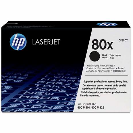 Cartucho de Toner HP 80X Preto CF280XB Menor preço em Cartucho de Toner HP 80X Preto CF280XB