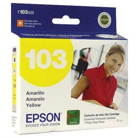 Cartucho Epson 103 Amarelo T103420 Menor preço em Cartucho Epson 103 Amarelo T103420