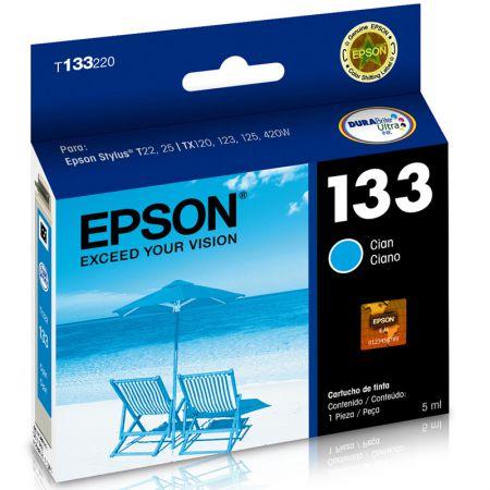 Cartucho Epson (133) T133220 - ciano 300 páginas - serie T25/TX123/TX125/TX320F/TX420W Menor preço em Cartucho Epson (133) T133220 - ciano 300 páginas - serie T25/TX123/TX125/TX320F/TX420W