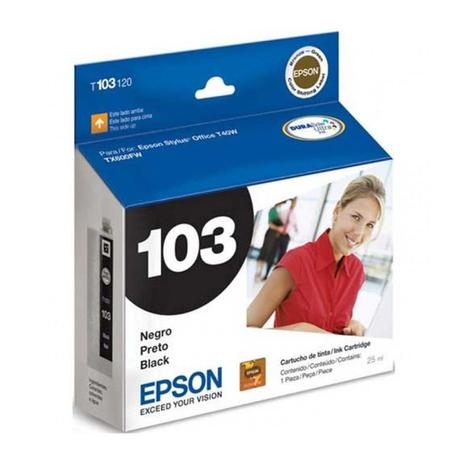 Cartucho Epson T103120 103 Preto 25ml Menor preço em Cartucho Epson T103120 103 Preto 25ml