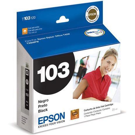Cartucho EPSON T103120 Preto T40W/TX600FW Menor preço em Cartucho EPSON T103120 Preto T40W/TX600FW