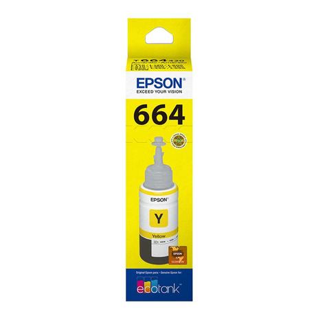 Cartucho Refil Epson T664420 664 Yellow 70ml Menor preço em Cartucho Refil Epson T664420 664 Yellow 70ml