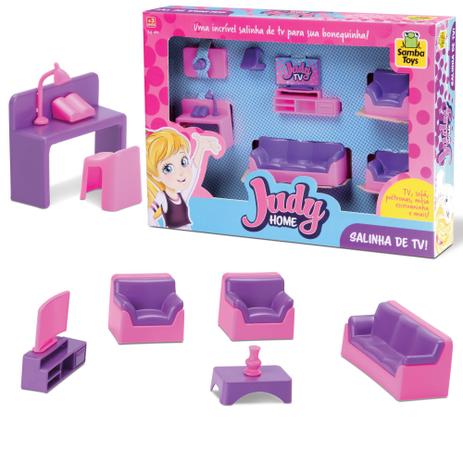 Casa Boneca Sala Rosa Completa Judy Home Casinha Samba Toys Menor preço em Casa Boneca Sala Rosa Completa Judy Home Casinha Samba Toys