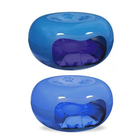 Casa cama para Gato Formato de Donuts rosquinha Azul MECPET - mec pet Menor preço em Casa cama para Gato Formato de Donuts rosquinha Azul MECPET - mec pet