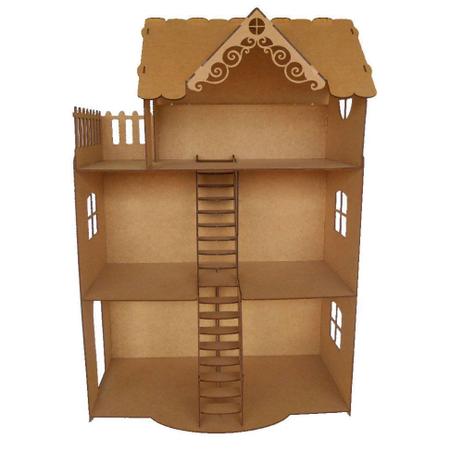 Casa Casinha da Barbie sem móveis em MDF cru - Companhia do mdf Menor preço em Casa Casinha da Barbie sem móveis em MDF cru - Companhia do mdf