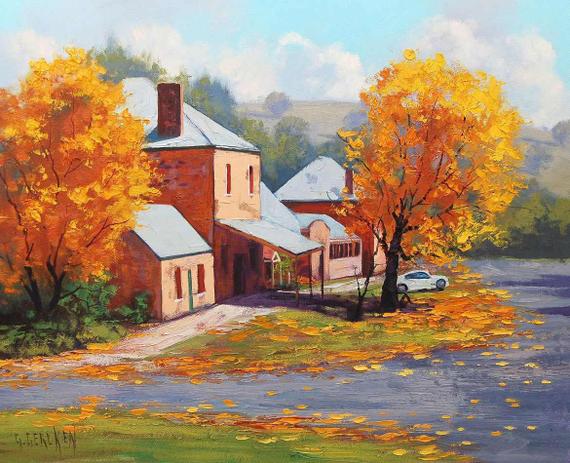 Casa de Fazenda no Outono - Graham Gercken - Tela 60x73 Para Quadro - Santhatela é boa?