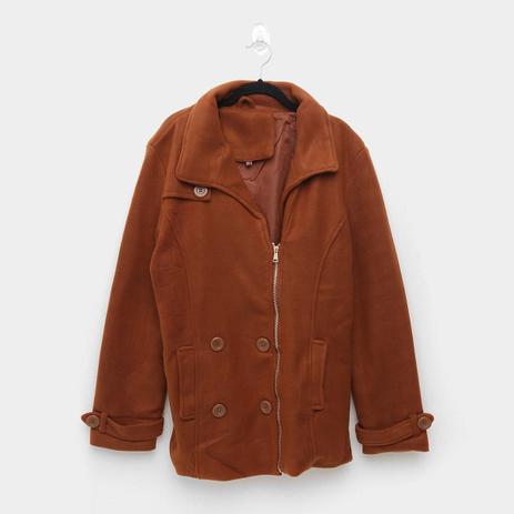 casaco de lã batida plus size