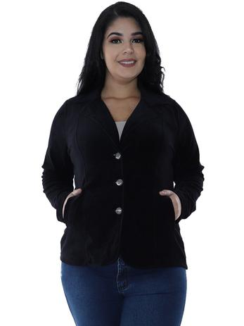 casaco preto plus size