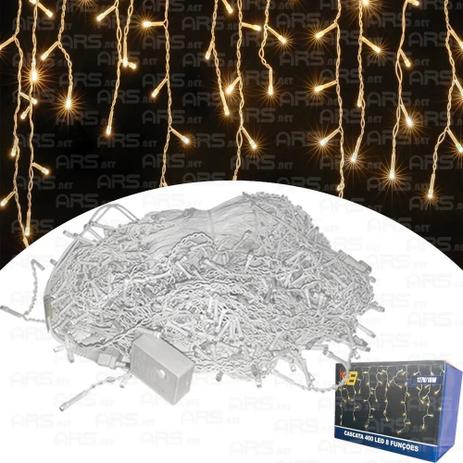 Cascata 400 Led Branco Quente Pisca Pisca Natal 8 Funções 110v Fio Branco - V8 Menor preço em Cascata 400 Led Branco Quente Pisca Pisca Natal 8 Funções 110v Fio Branco - V8