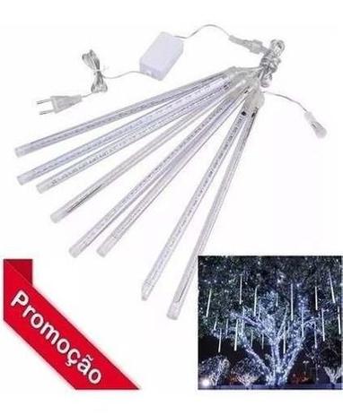 Cascata Natal Chuva Gelo 8 Tubos 192 Led 30cm Pisca Bivolt - OEM Menor preço em Cascata Natal Chuva Gelo 8 Tubos 192 Led 30cm Pisca Bivolt - OEM