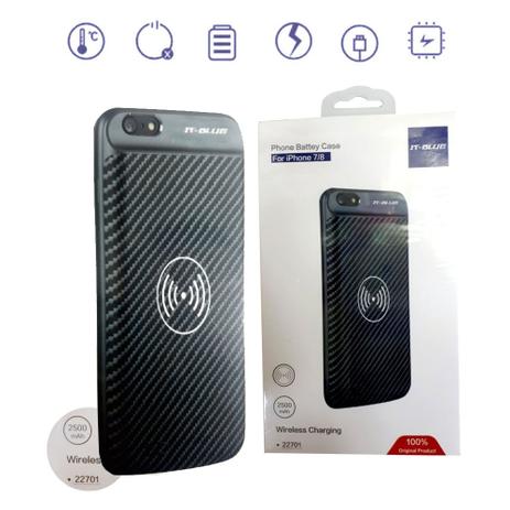 Case Capa Carregadora Sem Fio 22701 It-Blue Iphone 7 e 8 Bateria Menor preço em Case Capa Carregadora Sem Fio 22701 It-Blue Iphone 7 e 8 Bateria