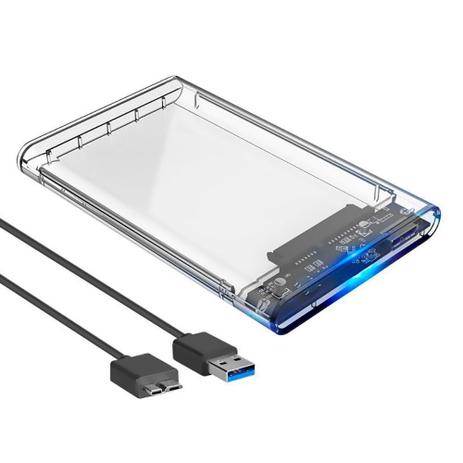 Case Para Hd Externo Gaveta 2,5 Usb 3.0 Transparente Rápido - CSA Menor preço em Case Para Hd Externo Gaveta 2,5 Usb 3.0 Transparente Rápido - CSA