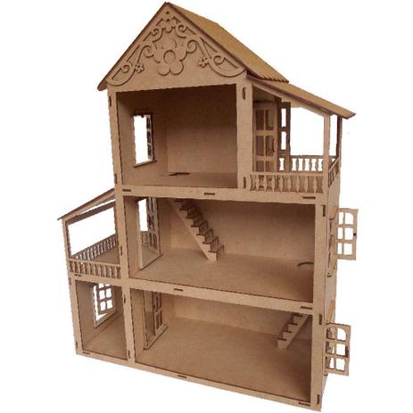 Casinha casa de madeira MDF  Boneca tipo Polly Pocket CN4SM - Companhia do mdf é boa?