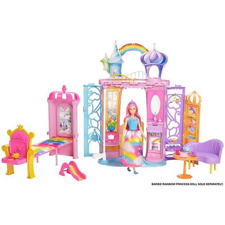 Castelo de Arco Iris da Barbie - FAN - MATTEL - Barbie Dreamtopia Portable Castle Dollhouse - FRB15 Menor preço em Castelo de Arco Iris da Barbie - FAN - MATTEL - Barbie Dreamtopia Portable Castle Dollhouse - FRB15